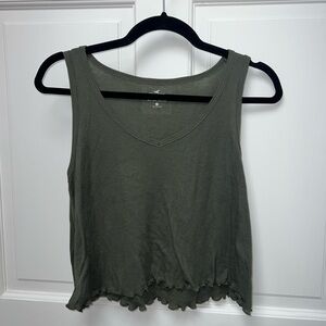 Hollister Olive Tank Cropped Top